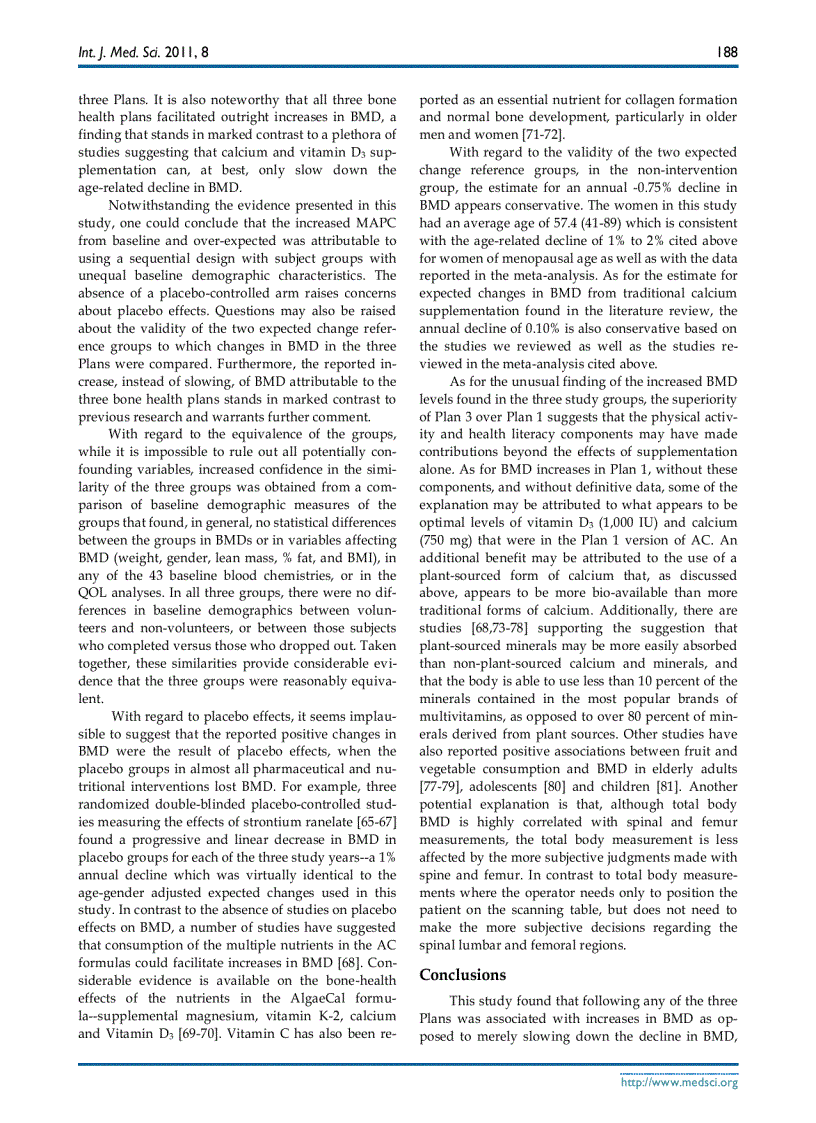 image for page Báo cáo y học A Comparative Effectiveness Study of Bone Density Changes in Women Over 40 Following Three Bone Health Plans Containing Variations of the Same Novel Plant sourced Calcium