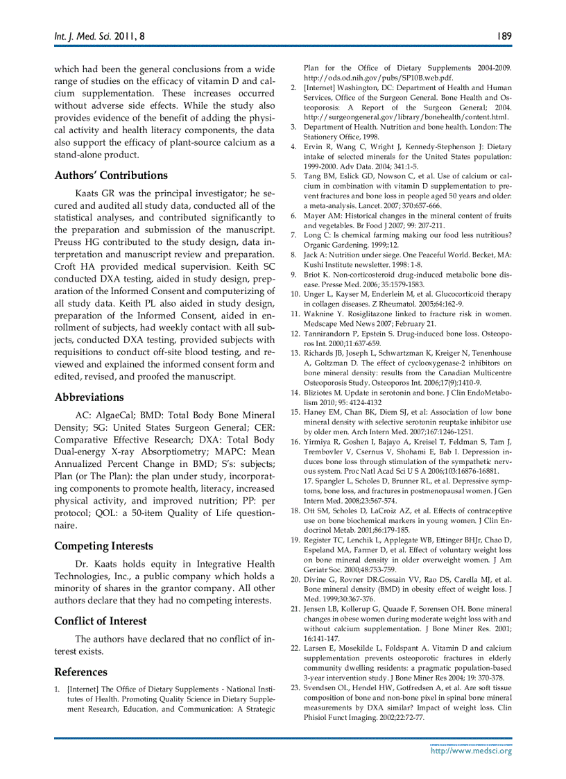 image for page Báo cáo y học A Comparative Effectiveness Study of Bone Density Changes in Women Over 40 Following Three Bone Health Plans Containing Variations of the Same Novel Plant sourced Calcium