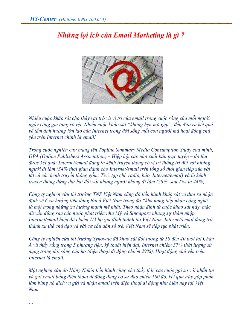 image for page Những lợi ích của Email Marketing là gì