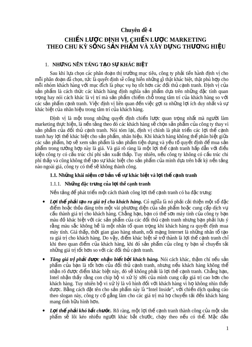 image for page Chiến lược định vị chiến lược marketing theo chu kỳ sống sản phẩm và xây dựng thương hiệu