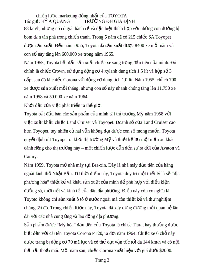 image for page Chiến lược marketing đồng nhất của TOYOTA