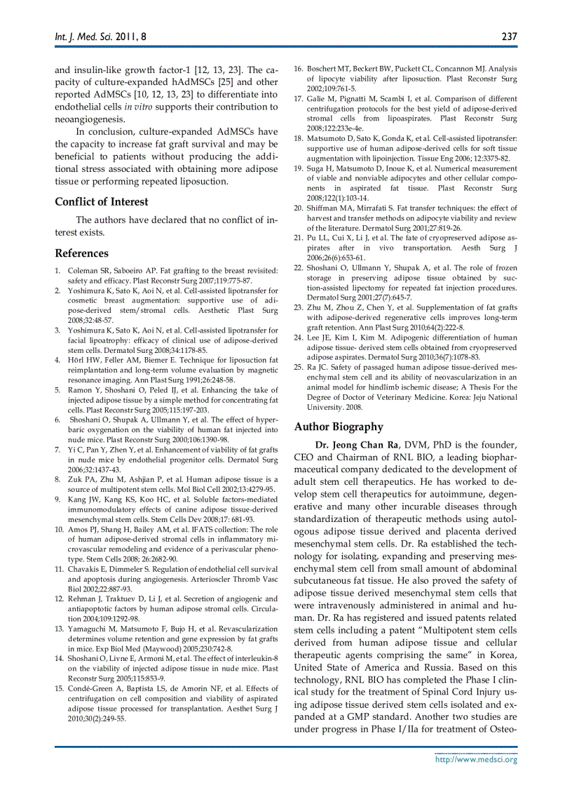 image for page Báo cáo y học Effects of Expanded Human Adipose Tissue Derived Mesenchymal Stem Cells on the Viability of Cryopreserved Fat Grafts in the Nude Mous