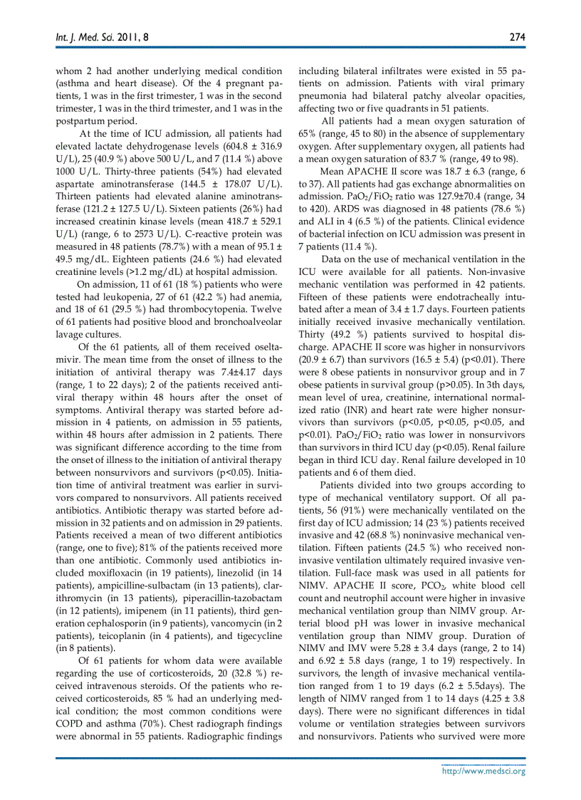 Báo cáo y học 2009 H1N1 Influenza and Experience in Three Critical Care Unit