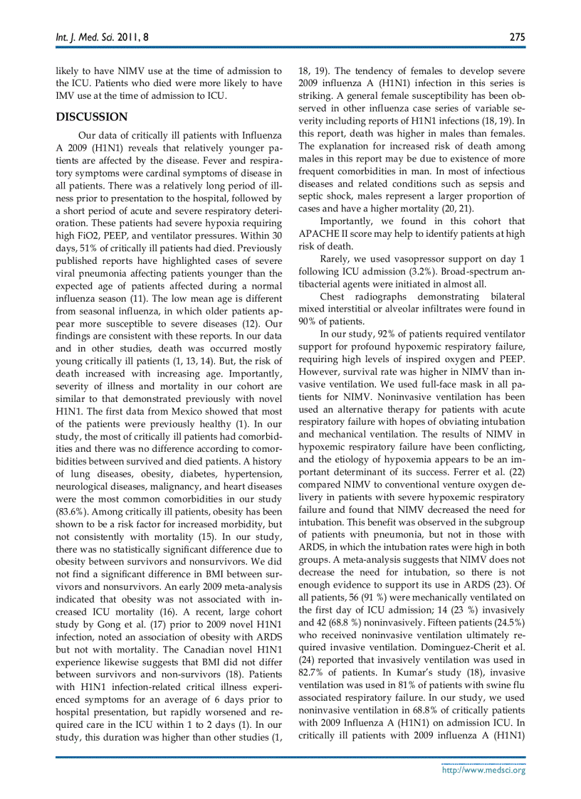 Báo cáo y học 2009 H1N1 Influenza and Experience in Three Critical Care Unit