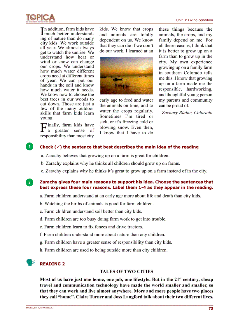 image for page Unit 3 Living condition