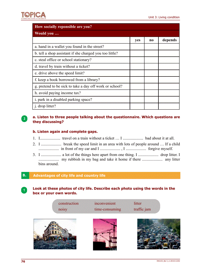 image for page Unit 3 Living condition
