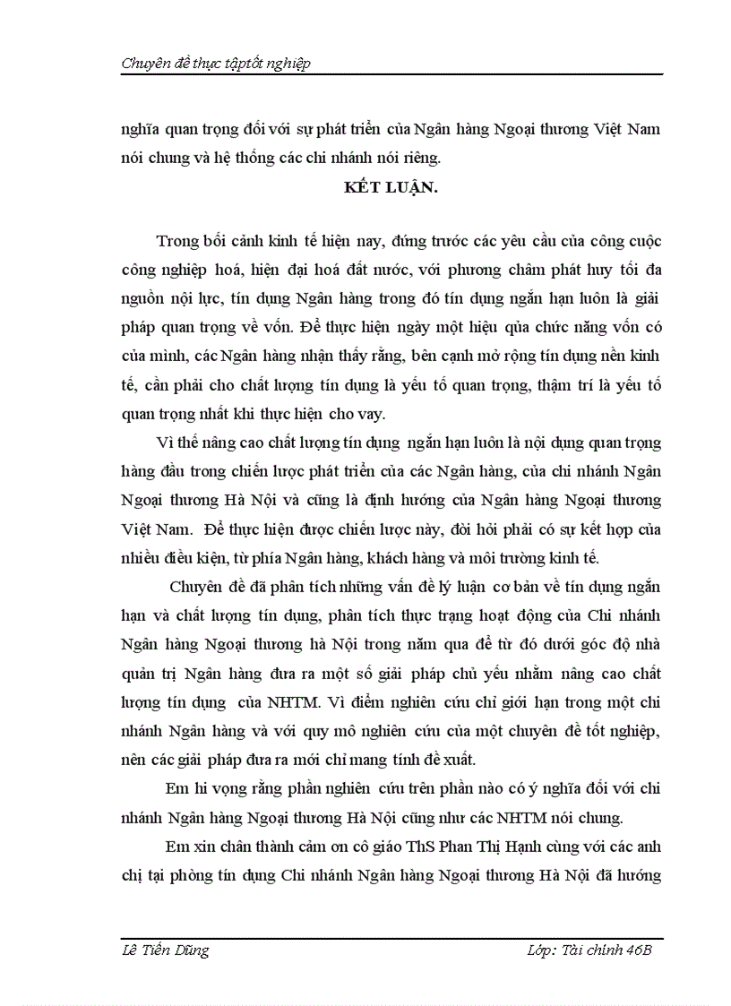 image for page Nâng cao chất lượng tín dụng ngắn hạn tại chi nhánh ngân hàng ngoại thương hà nội