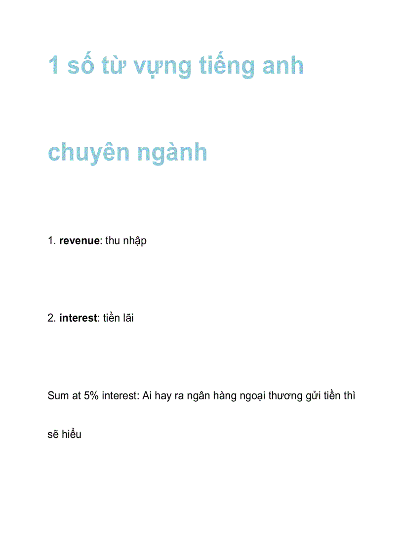 image for page 1 số từ vựng tiếng anh chuyên ngành