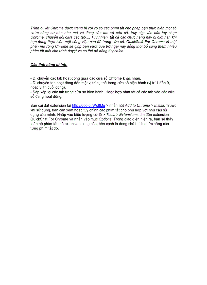 image for page Mở rộng phím tắt tùy chỉnh cho trình duyệt Google Chrome