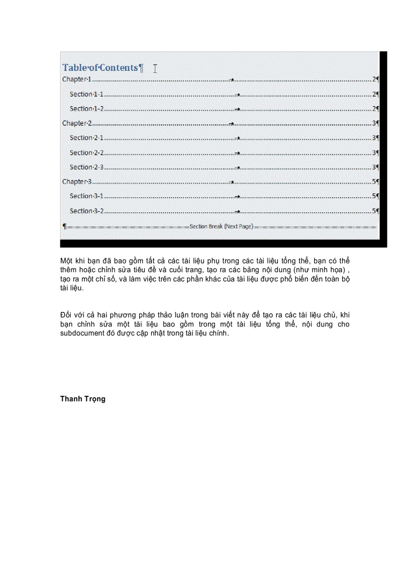 image for page Tạo một tài liệu chủ trong Word 2010 từ nhiều tài liệu