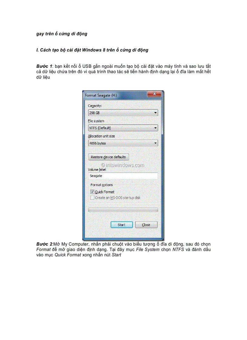 image for page Cài đặt Windows 8 từ ổ cứng gắn ngoài