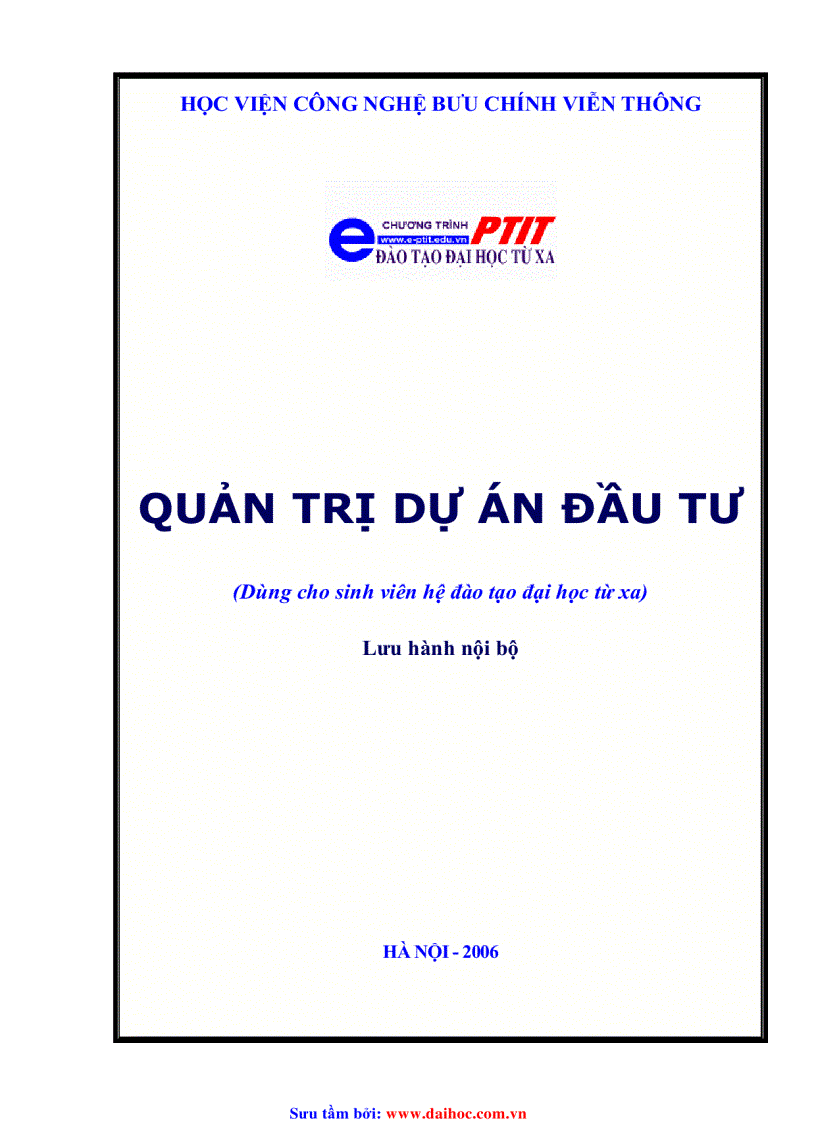 Quản trị dự án ðầu tư