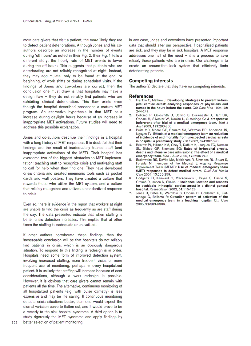 image for page Báo cáo khoa học Medical emergency teams deciphering clues to crises in hospitals