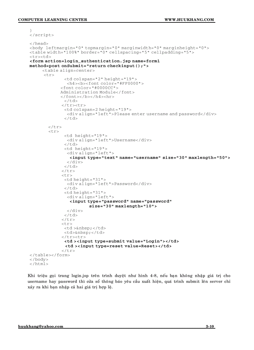 image for page Lập trình web JSP