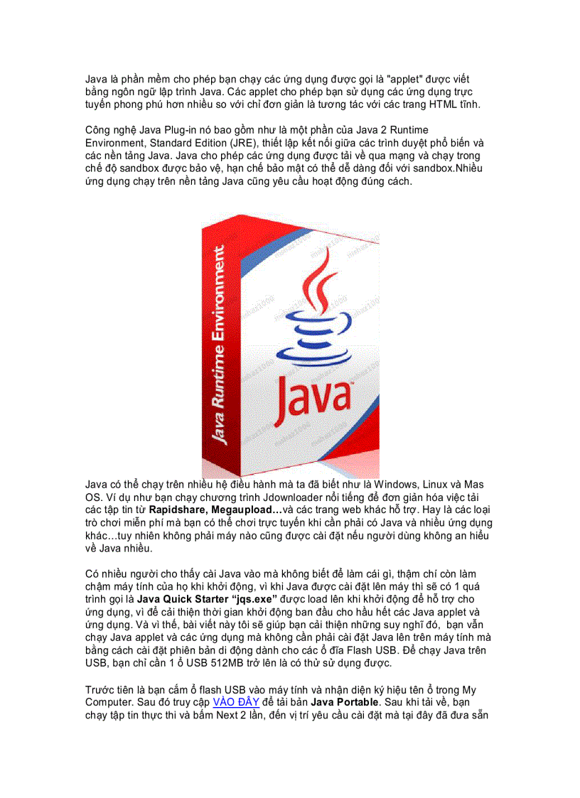 image for page Cài đặt Java Runtime lên thiết bị lưu trữ USB