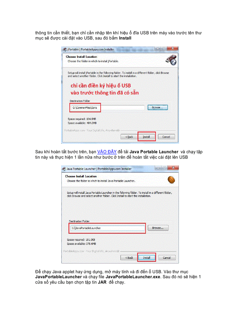 image for page Cài đặt Java Runtime lên thiết bị lưu trữ USB