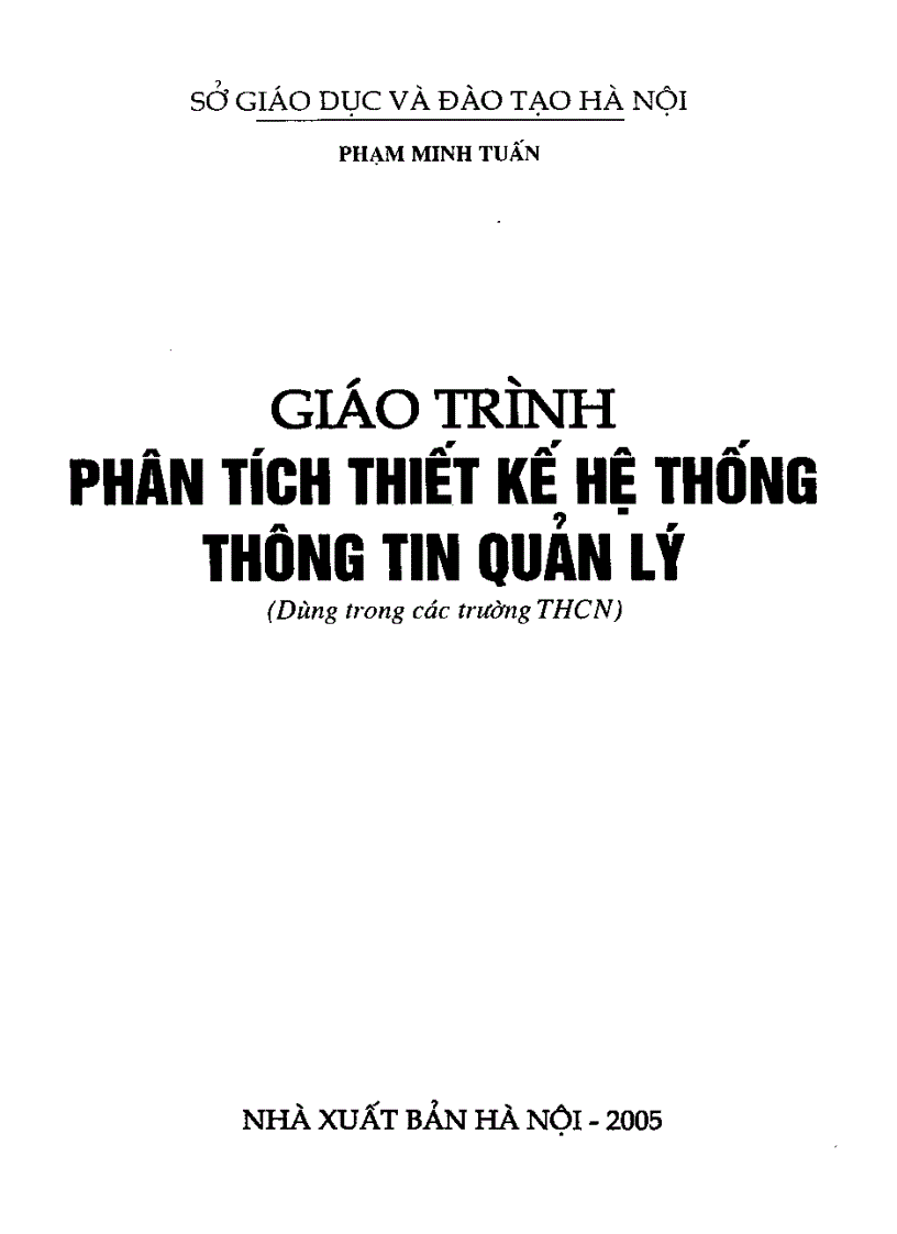 image for page Giáo trình phân tích thiết kế hệ thống thông tin quản lý