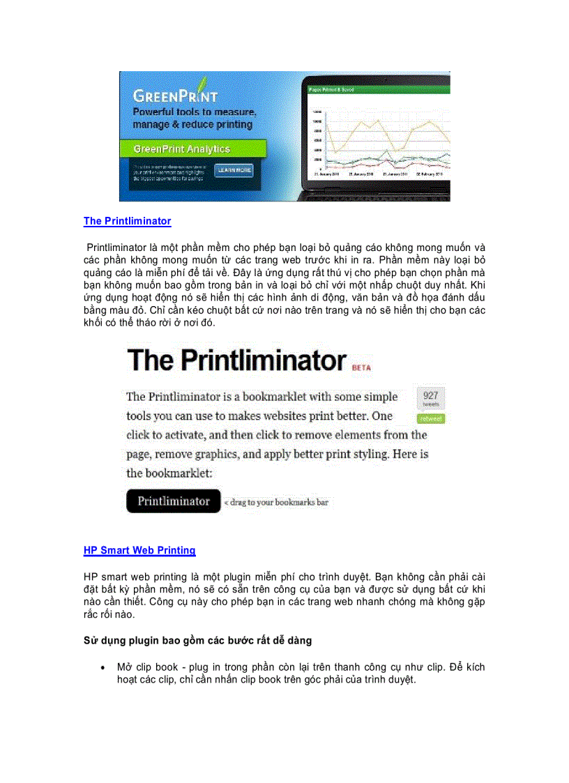 image for page Hủy bỏ các phần không muốn in từ các trang web trước khi ấn lệnh Print