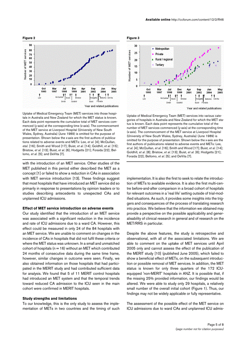 image for page Báo cáo y học Introduction of Medical Emergency Teams in Australia and New Zealand a multi centre study