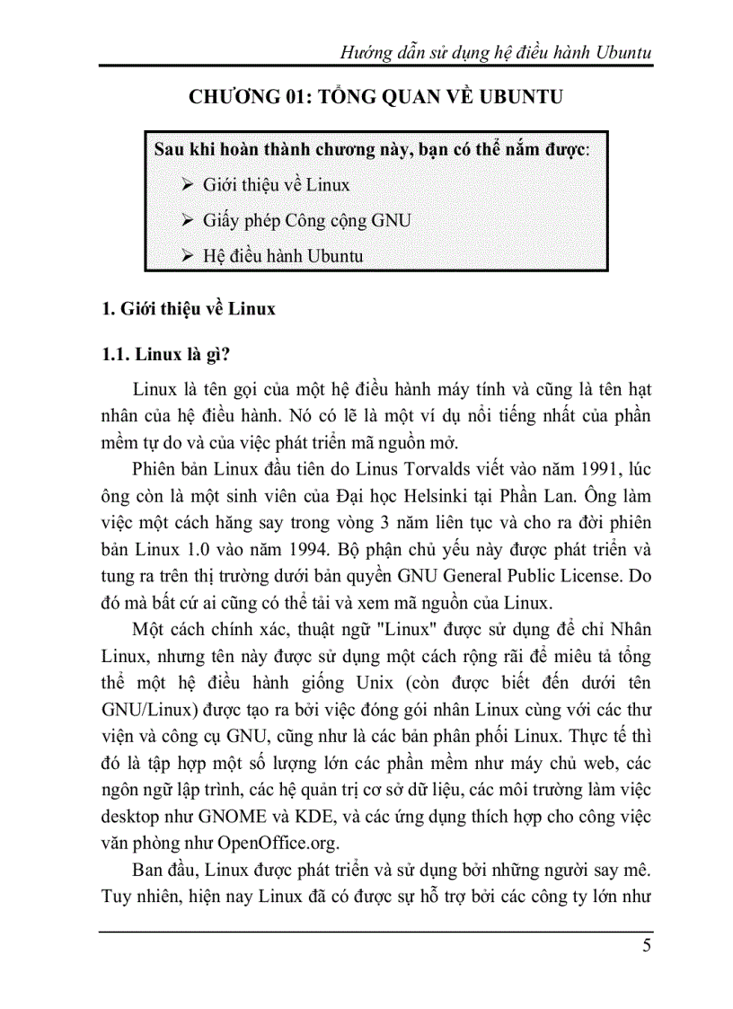 image for page Tổng quan về hệ điều hành Ubuntu