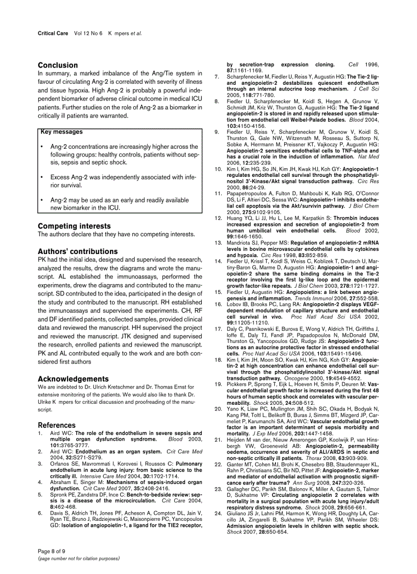image for page Báo cáo y học Excess circulating angiopoietin 2 is a strong predictor of mortality in critically ill medical patients