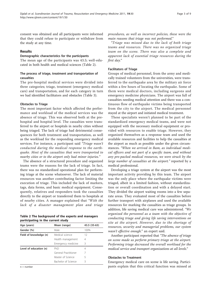 image for page Báo cáo y học Facilitators and obstacles in pre hospital medical response to earthquakes a qualitative study