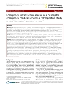 Báo cáo y học Emergency intraosseous access in a helicopter emergency medical service a retrospective study