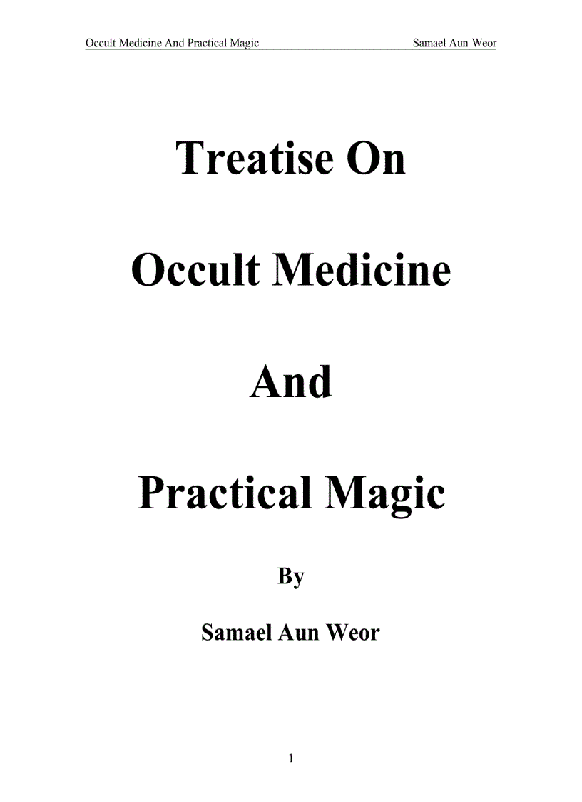 Occult Medicine And Practical Magic