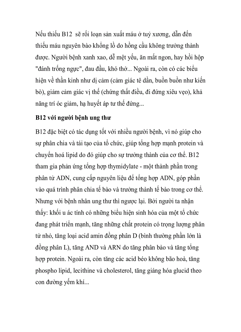 image for page Vitamin B12 cần cho những người nào