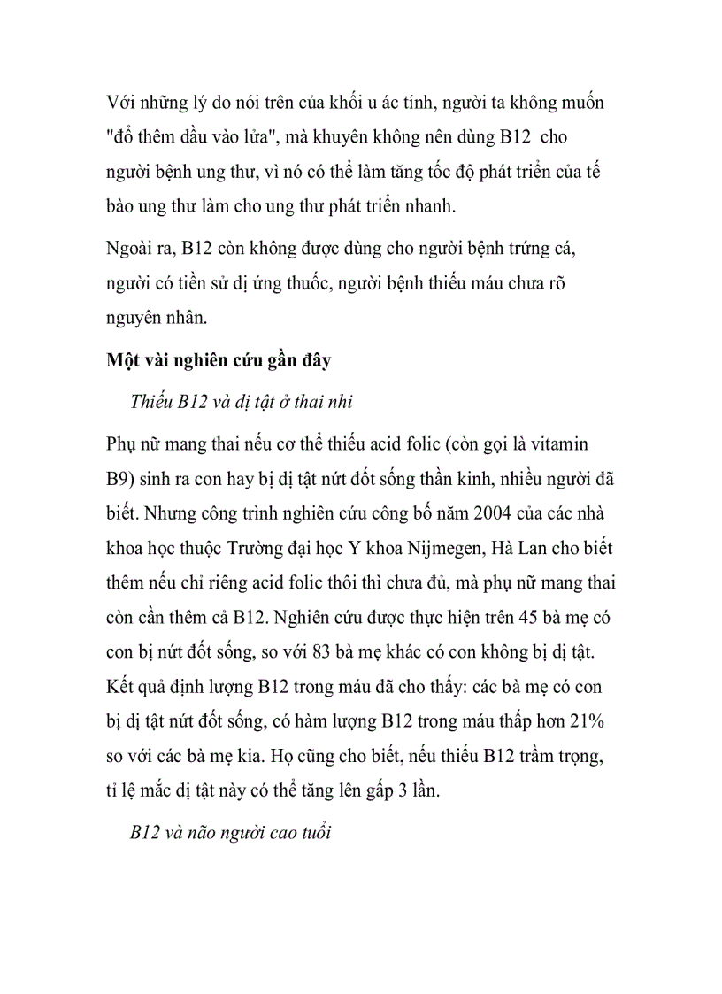 image for page Vitamin B12 cần cho những người nào