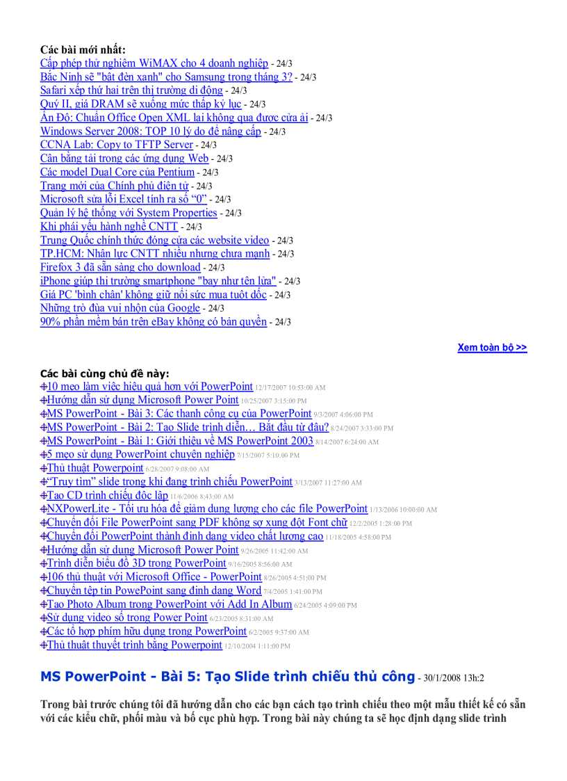image for page Hướng dẫn sử dụng MS PowerPoint 2003
