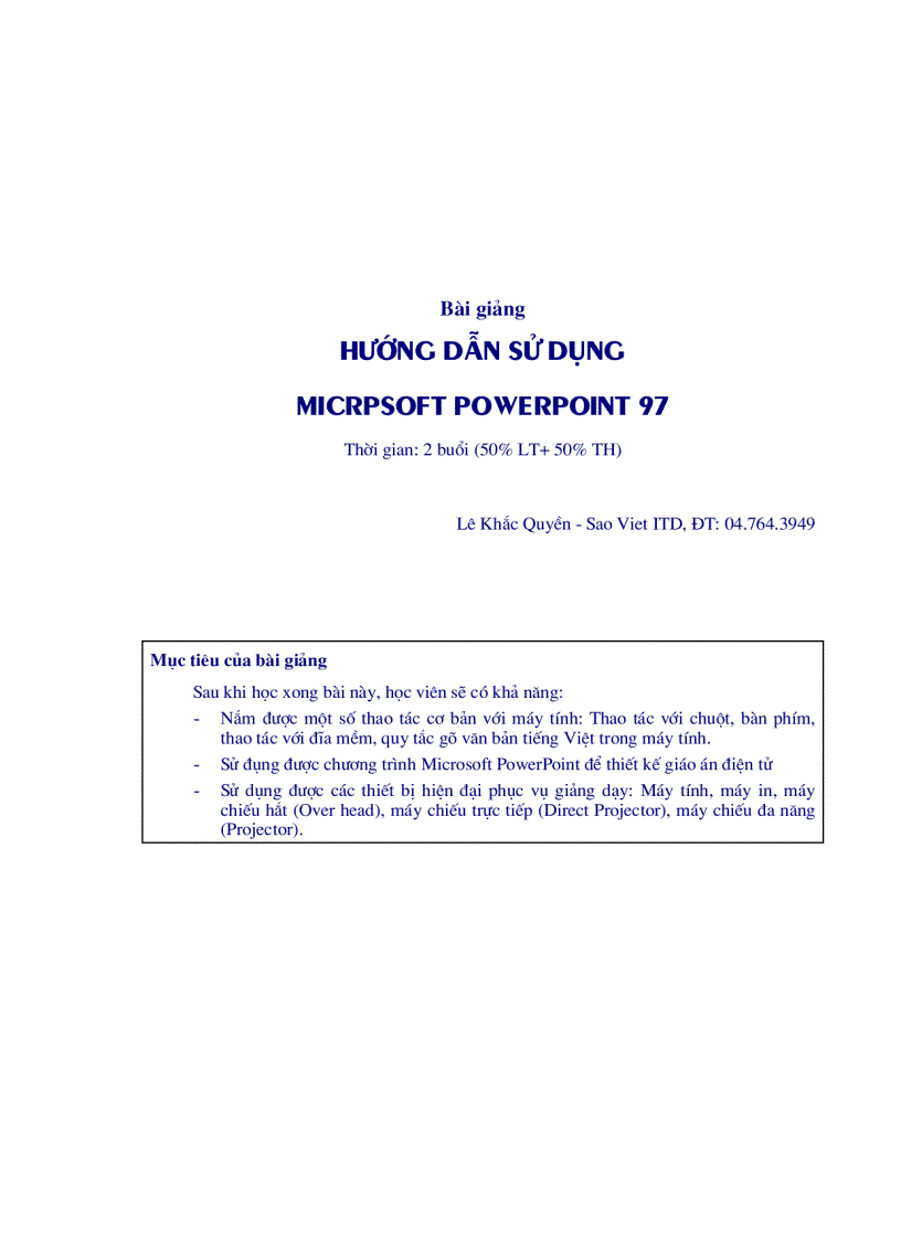 image for page Hướng dẫn sử dụng MS Power Point 97