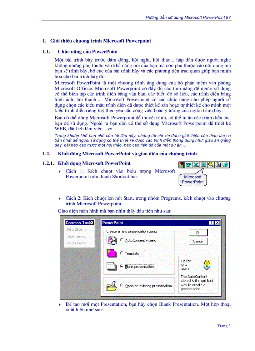 Hướng dẫn sử dụng MS Power Point 97