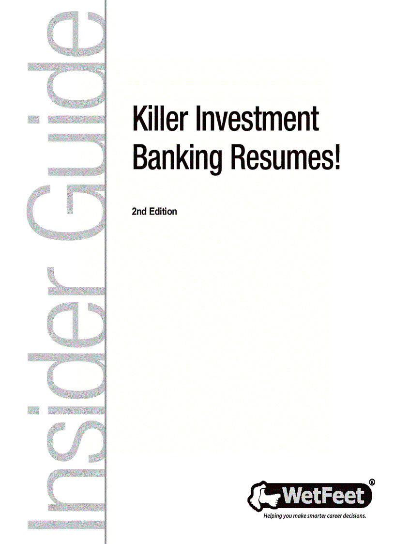 Killer Investment Banking Resumes