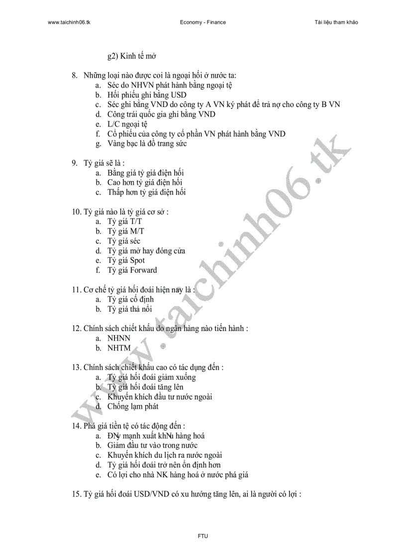 image for page 88 câu trắc nghiệm thanh toán quốc tế