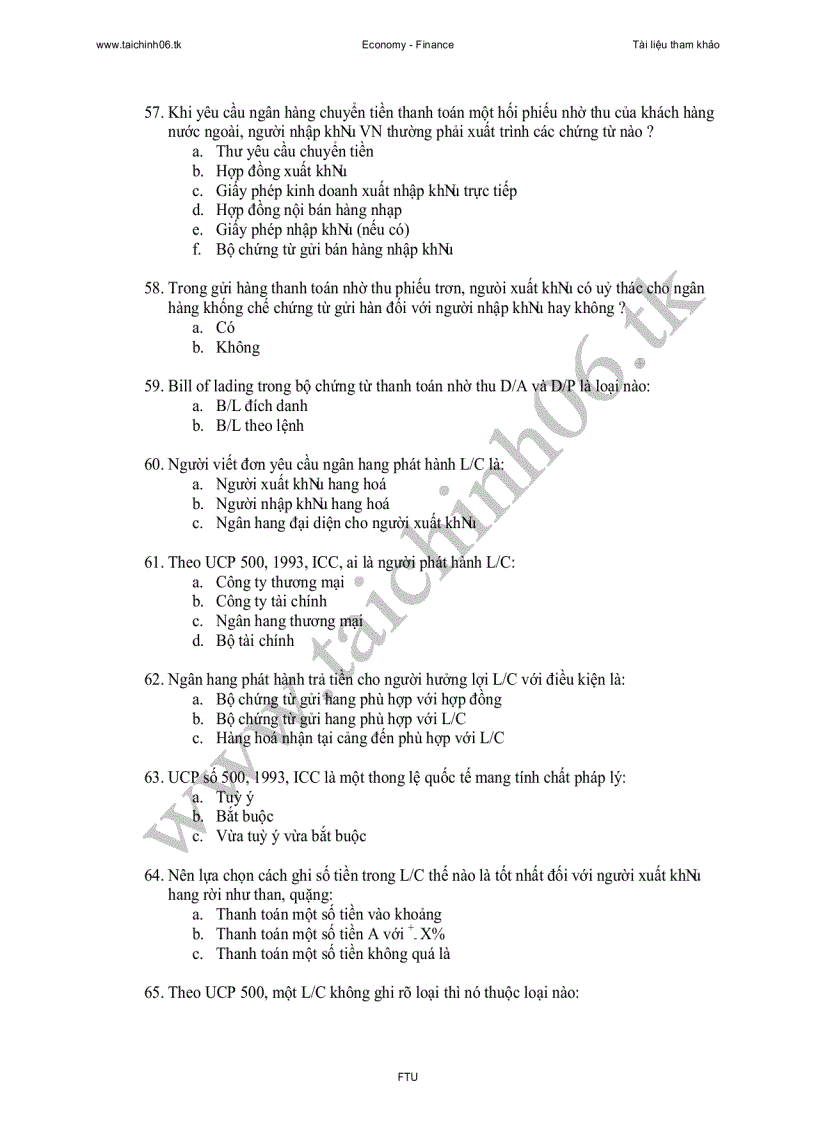 image for page 88 câu trắc nghiệm thanh toán quốc tế