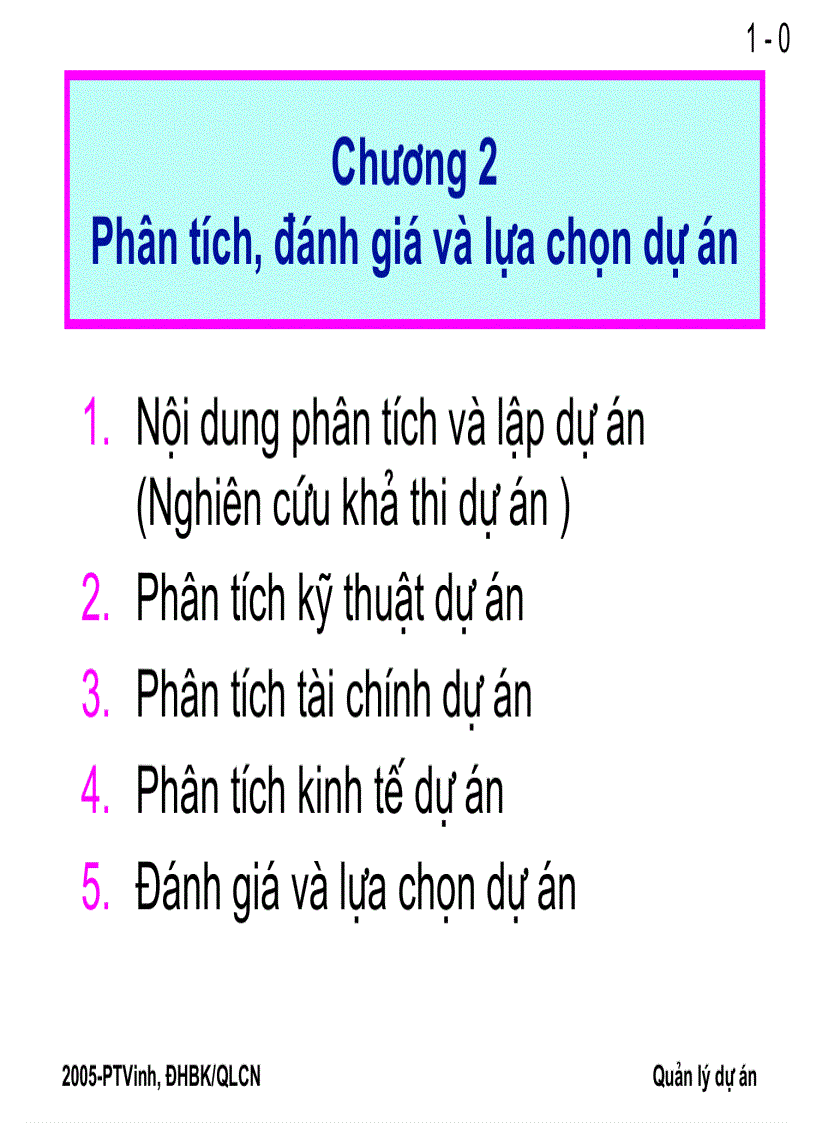 image for page Phân tích đánh giá và lựa chọn dự án