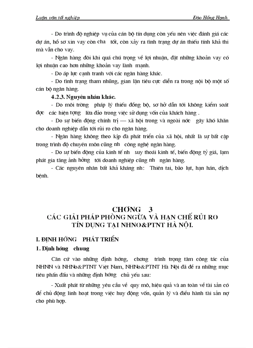 image for page Một số giải pháp phòng ngừa và hạn chế rủi ro tín dụng tại NHNo PTNT Hà Nội