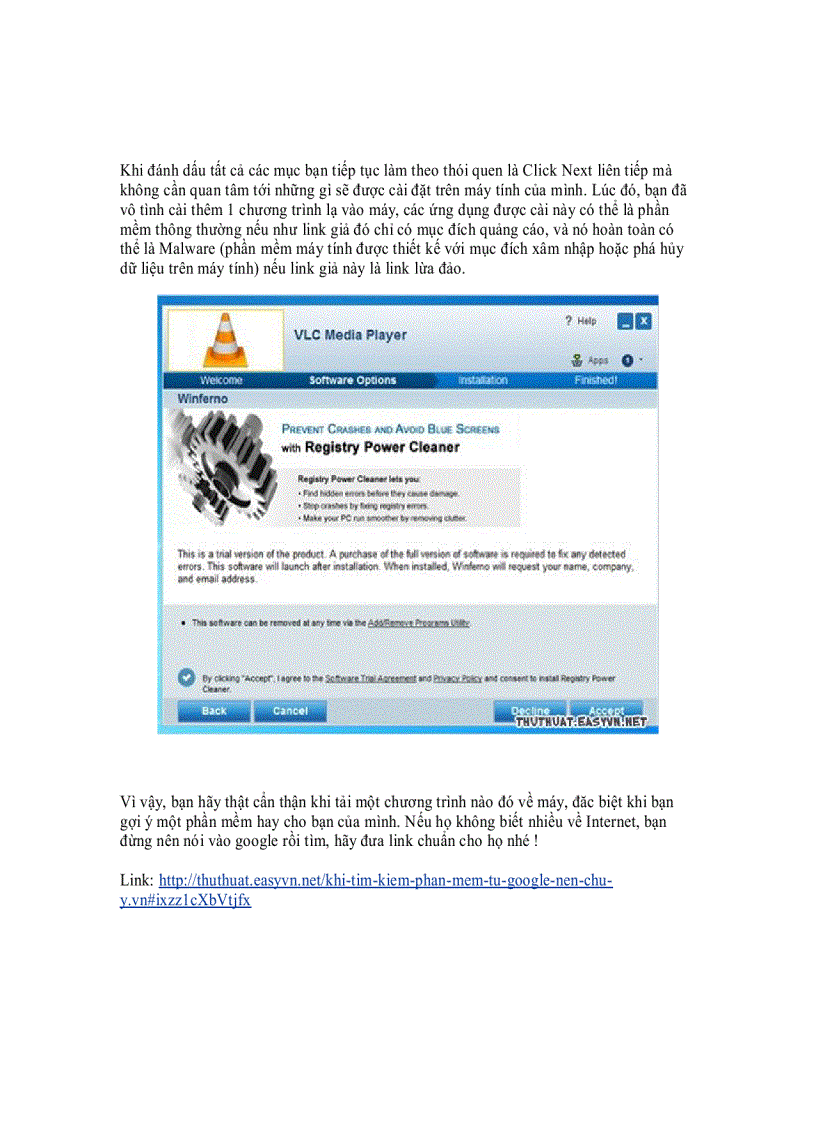 image for page Khi tìm kiếm phần mềm từ google nên chú ý