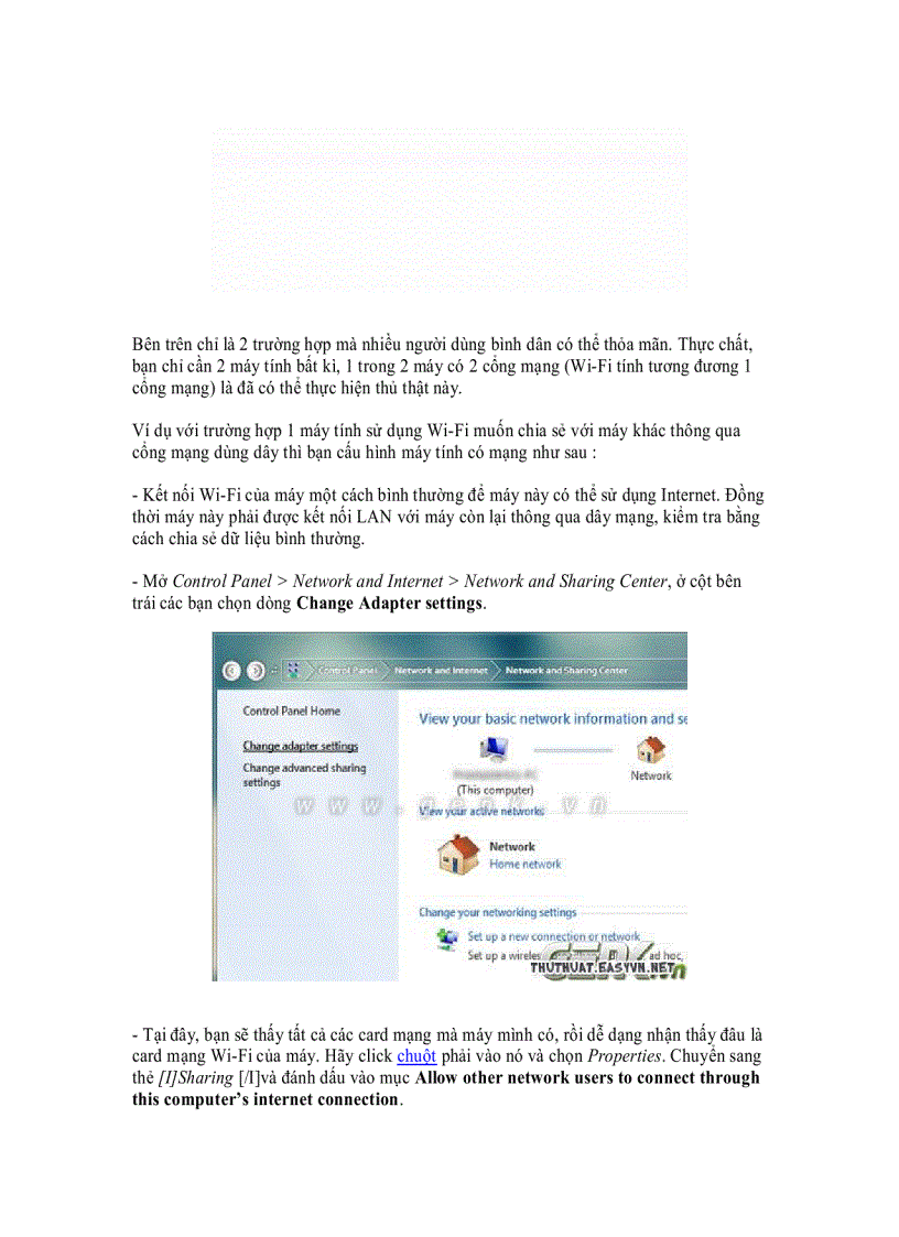 image for page Hướng dẫn chia sẻ đường truyền Internet giữa 2 máy tính kết nối mạng LAN