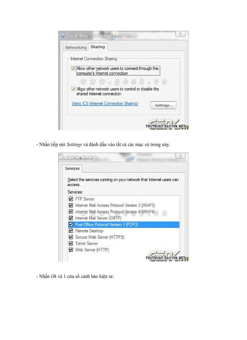 image for page Hướng dẫn chia sẻ đường truyền Internet giữa 2 máy tính kết nối mạng LAN