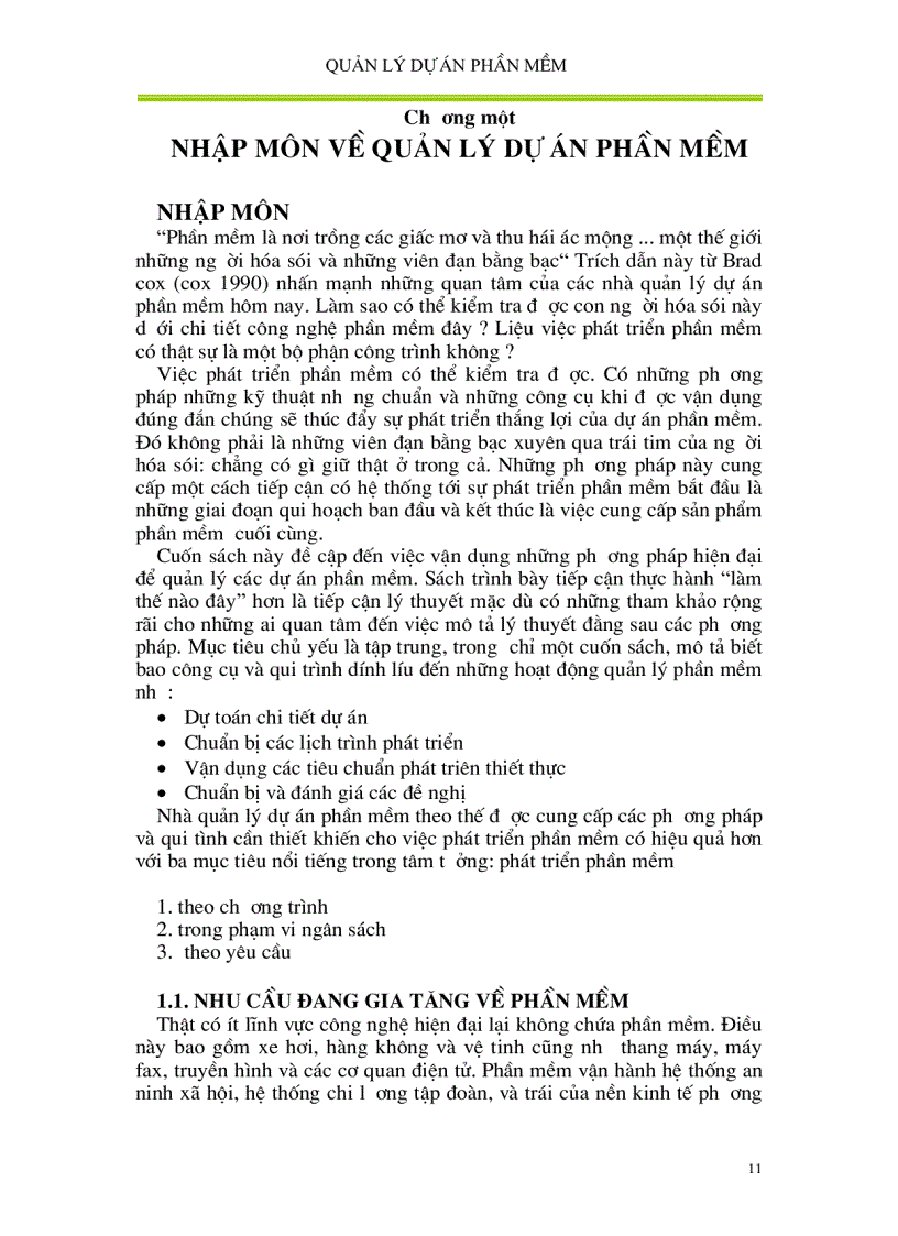 image for page Quản lí dự án phần mềm