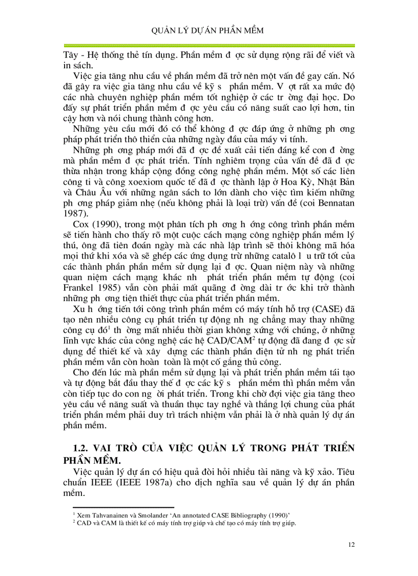 image for page Quản lí dự án phần mềm