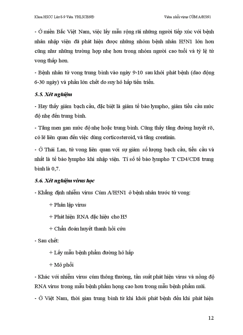 image for page Bài giảng Viêm phổi virus cúm a h5n1