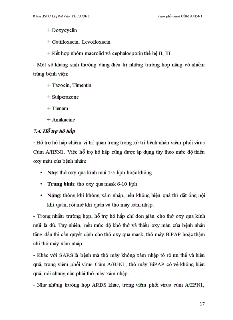 image for page Bài giảng Viêm phổi virus cúm a h5n1