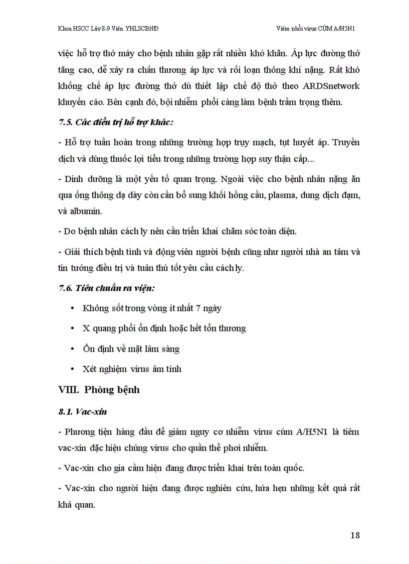 image for page Bài giảng Viêm phổi virus cúm a h5n1