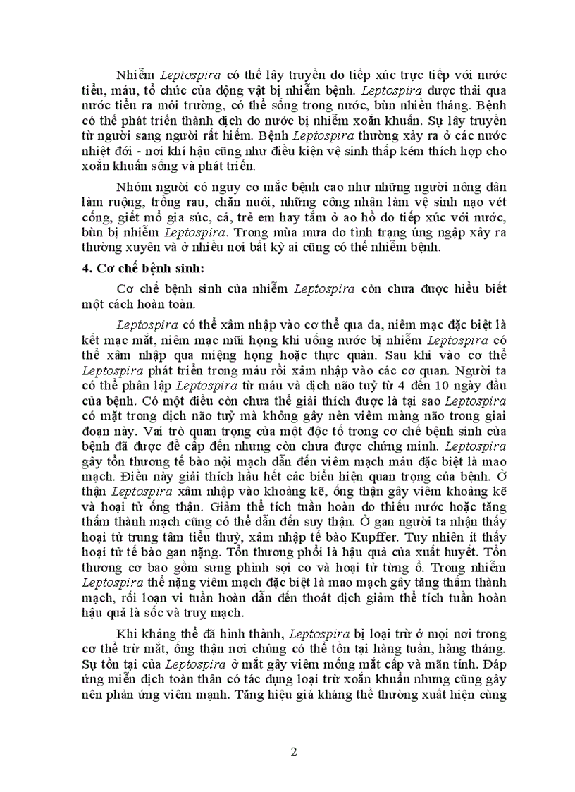 image for page Bài giảng Bệnh do leptospira