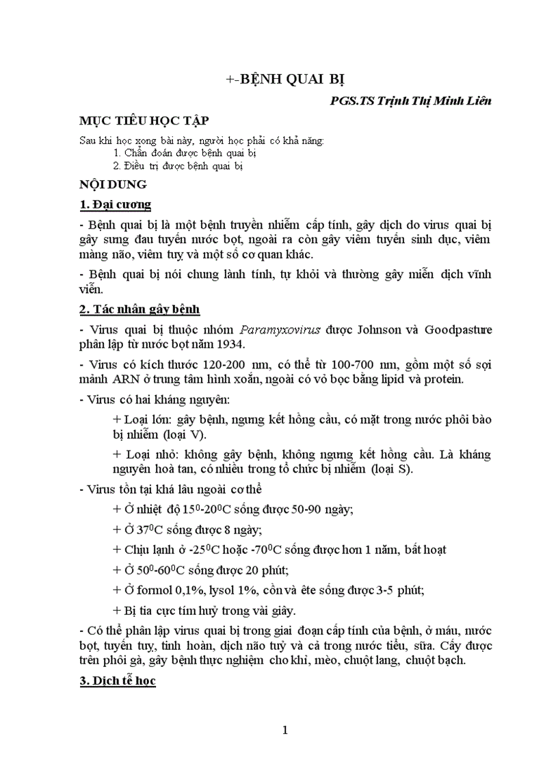 image for page Bài giảng Bệnh quai bị