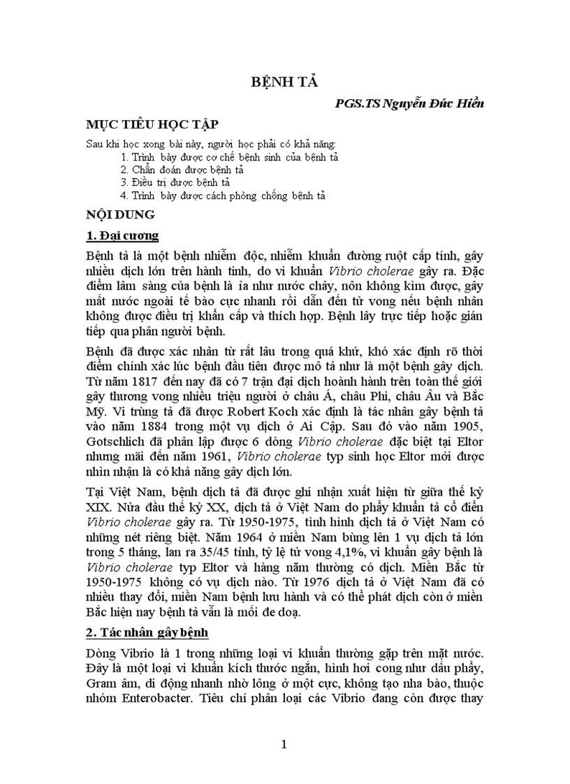 image for page Bài giảng Bệnh tả