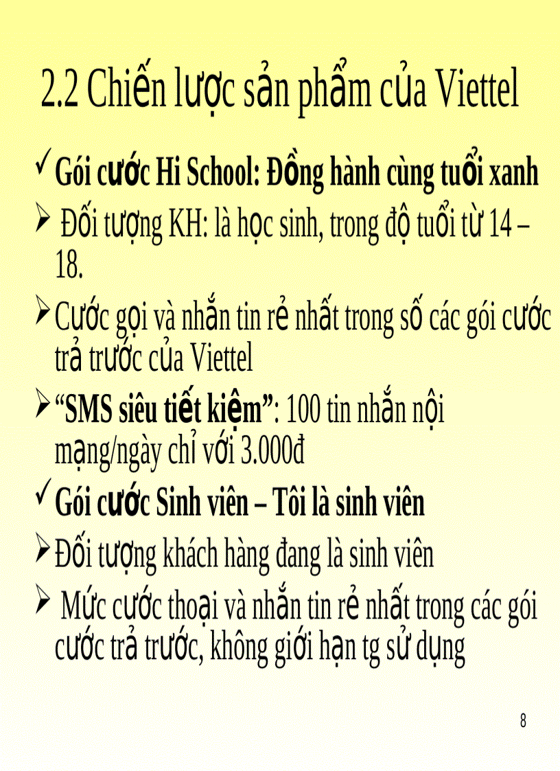 image for page Chiến lược marketing mix của Viettel